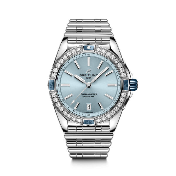 Super Chronomat 38 mm automatique en acier inoxydable et diamants